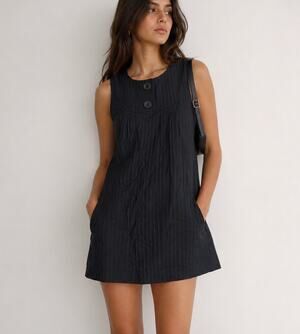 Iris Setlakwe Mini Dress Pinstripe Black 2